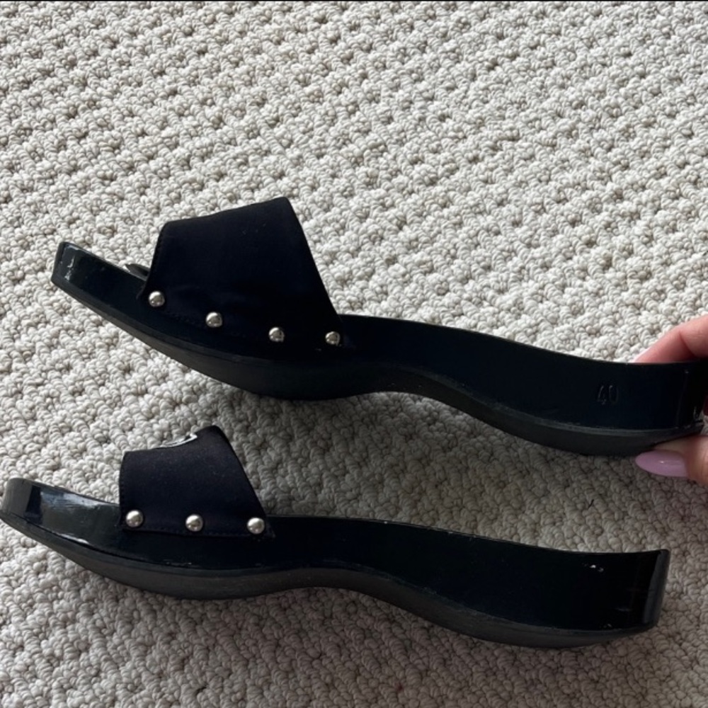 EUC CHANEL Black Slides Size 10 - Picture 4 of 7